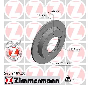 Brzdový kotouč ZIMMERMANN 540.2489.20