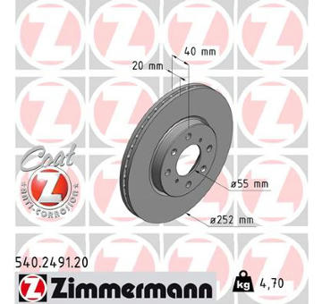 Brzdový kotouč ZIMMERMANN 540.2491.20