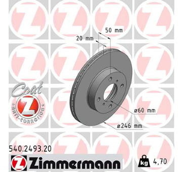 Brzdový kotouč ZIMMERMANN 540.2493.20