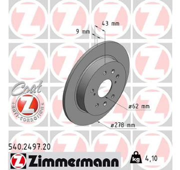 Brzdový kotouč ZIMMERMANN 540.2497.20