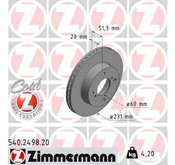 Brzdový kotouč ZIMMERMANN 540.2498.20