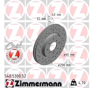 Brzdový kotouč ZIMMERMANN 540.5300.52