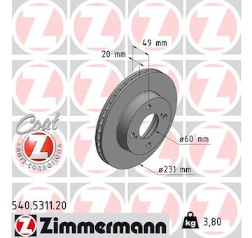 Brzdový kotouč ZIMMERMANN 540.5311.20