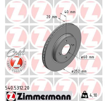 Brzdový kotúč ZIMMERMANN 540.5312.20