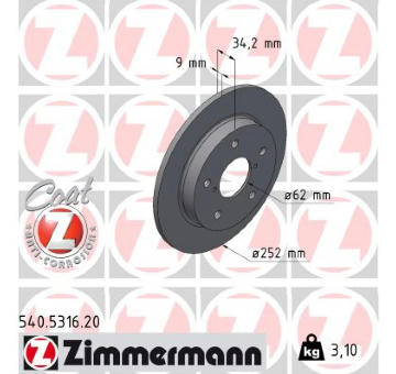 Brzdový kotouč ZIMMERMANN 540.5316.20