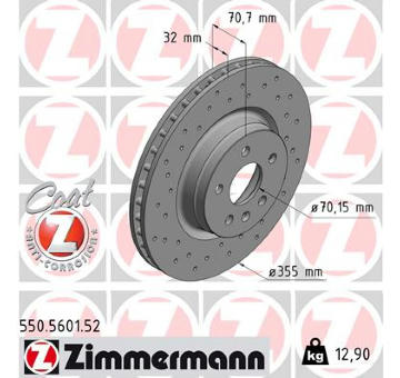 Brzdový kotouč ZIMMERMANN 550.5601.52