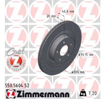 Brzdový kotúč ZIMMERMANN 550.5604.52