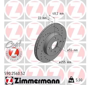 Brzdový kotouč ZIMMERMANN 590.2560.52