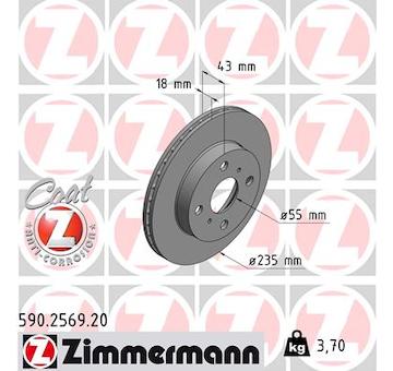 Brzdový kotouč ZIMMERMANN 590.2569.20