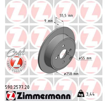 Brzdový kotouč ZIMMERMANN 590.2577.20