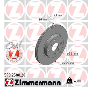 Brzdový kotouč ZIMMERMANN 590.2580.20