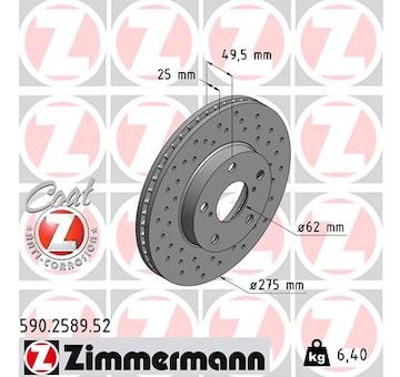 Brzdový kotouč ZIMMERMANN 590.2589.52