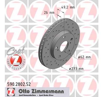 Brzdový kotouč ZIMMERMANN 590.2802.52