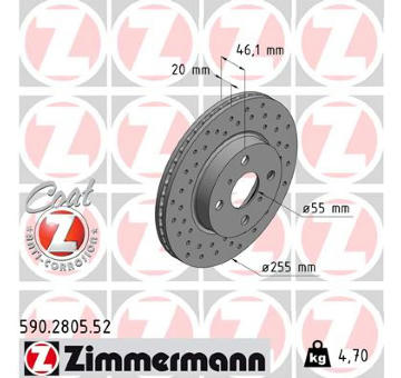 Brzdový kotouč ZIMMERMANN 590.2805.52