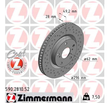 Brzdový kotouč ZIMMERMANN 590.2810.52