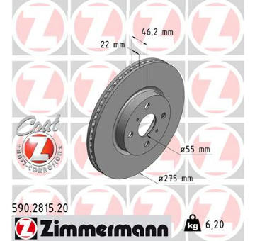 Brzdový kotouč ZIMMERMANN 590.2815.20