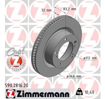 Brzdový kotouč ZIMMERMANN 590.2816.20