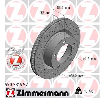 Brzdový kotúč ZIMMERMANN 590.2816.52