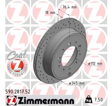 Brzdový kotouč ZIMMERMANN 590.2817.52