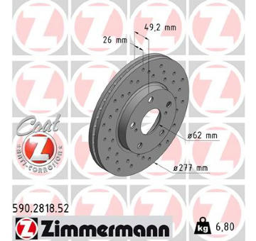 Brzdový kotouč ZIMMERMANN 590.2818.52