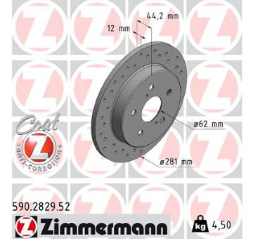 Brzdový kotouč ZIMMERMANN 590.2829.52