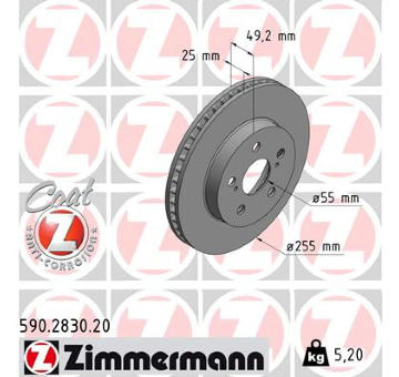 Brzdový kotouč ZIMMERMANN 590.2830.20