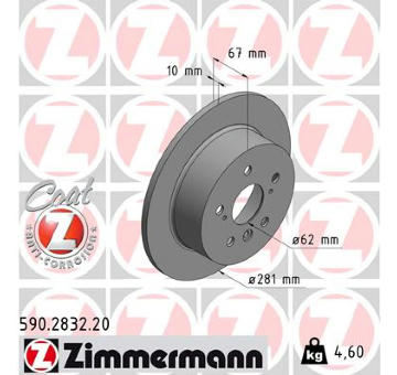 Brzdový kotouč ZIMMERMANN 590.2832.20