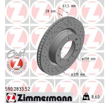 Brzdový kotouč ZIMMERMANN 590.2833.52