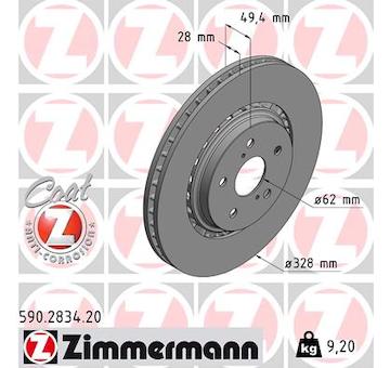 Brzdový kotouč ZIMMERMANN 590.2834.20