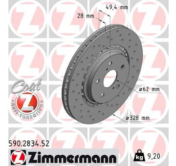 Brzdový kotouč ZIMMERMANN 590.2834.52