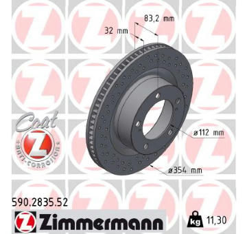 Brzdový kotúč ZIMMERMANN 590.2835.52