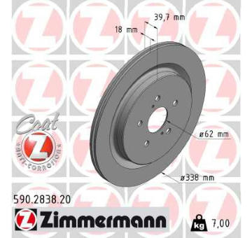 Brzdový kotouč ZIMMERMANN 590.2838.20