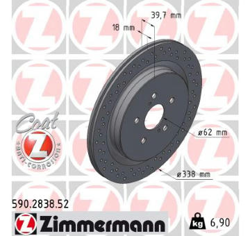 Brzdový kotouč ZIMMERMANN 590.2838.52