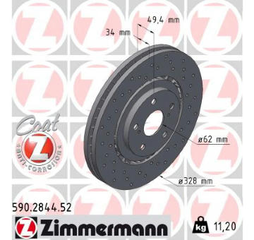 Brzdový kotúč ZIMMERMANN 590.2844.52