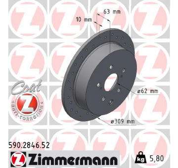 Brzdový kotúč ZIMMERMANN 590.2846.52