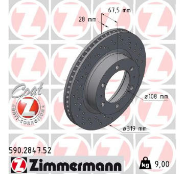 Brzdový kotouč ZIMMERMANN 590.2847.52
