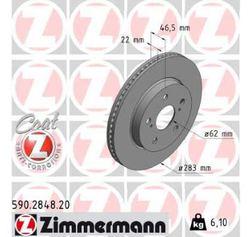 Brzdový kotouč ZIMMERMANN 590.2848.20