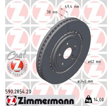 Brzdový kotouč ZIMMERMANN 590.2854.20