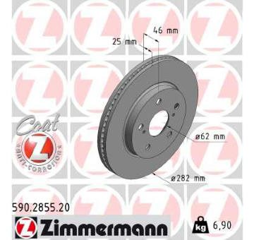 Brzdový kotouč ZIMMERMANN 590.2855.20