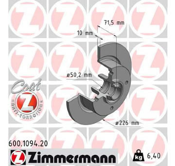 Brzdový kotúč ZIMMERMANN 600.1094.20