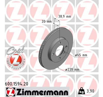 Brzdový kotouč ZIMMERMANN 600.1594.20