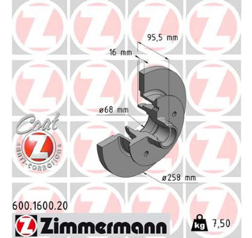 Brzdový kotouč ZIMMERMANN 600.1600.20