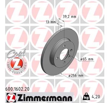 Brzdový kotouč ZIMMERMANN 600.1602.20