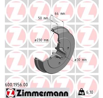 Brzdový buben ZIMMERMANN 600.1956.00