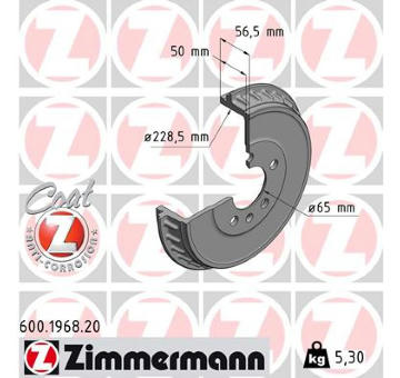 Brzdový buben ZIMMERMANN 600.1968.20