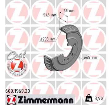 Brzdový buben ZIMMERMANN 600.1969.20