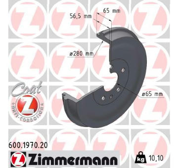 Brzdový buben ZIMMERMANN 600.1970.20