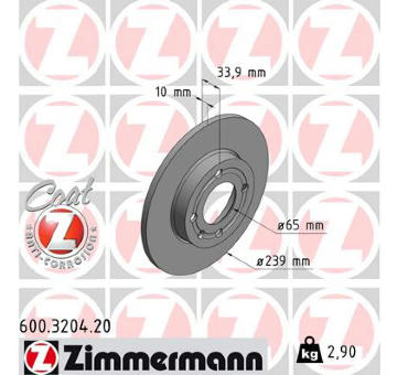 Brzdový kotouč ZIMMERMANN 600.3204.20