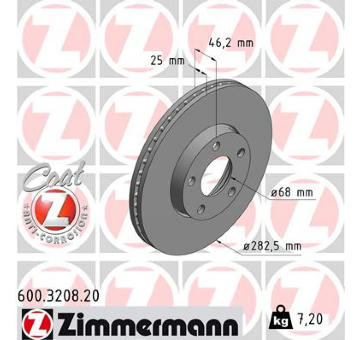 Brzdový kotouč ZIMMERMANN 600.3208.20