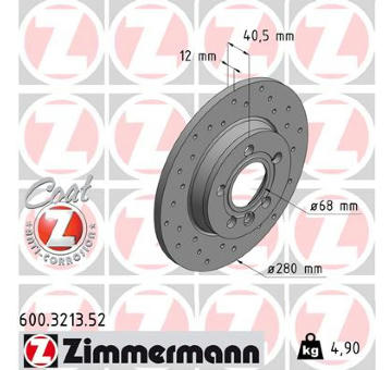 Brzdový kotouč ZIMMERMANN 600.3213.52